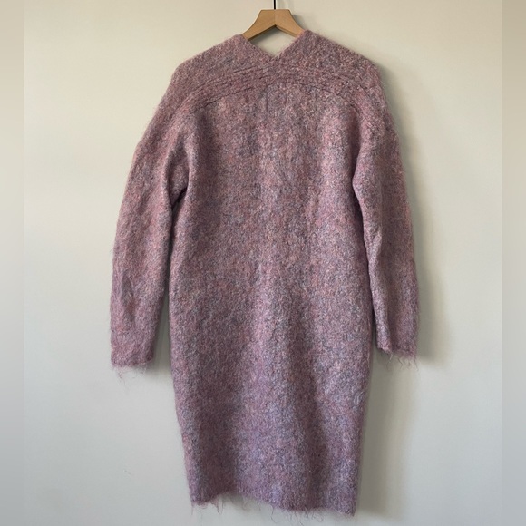 Basic House wool mohair blend long line oversized single closer felt cardigan XS - Picture 8 of 8